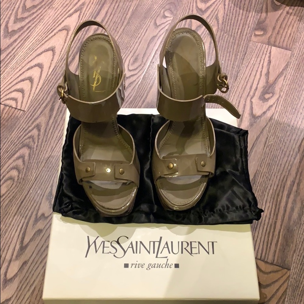 YvesSaintLaurent Olive Green Tribute heels